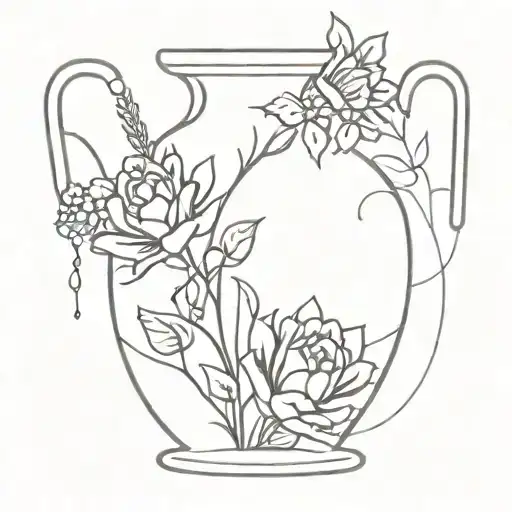 Cracked Vase Filled With A Bouquet