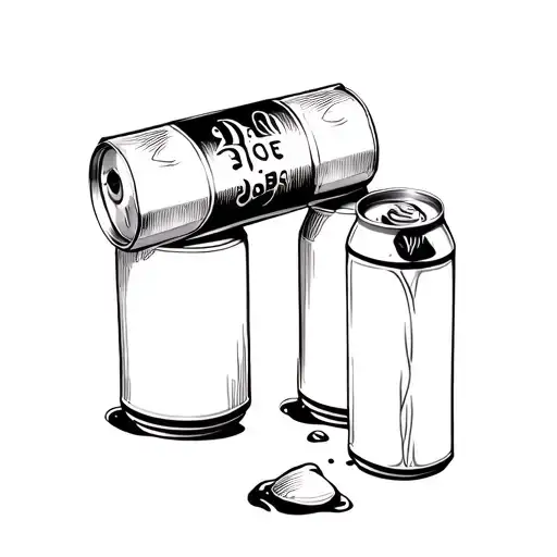3 Beer Cans On Top Of Each Other Facing Down An Spilling On The Ground