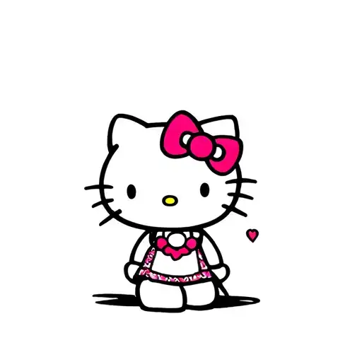 A Hello Kitty With A Seated Posse
