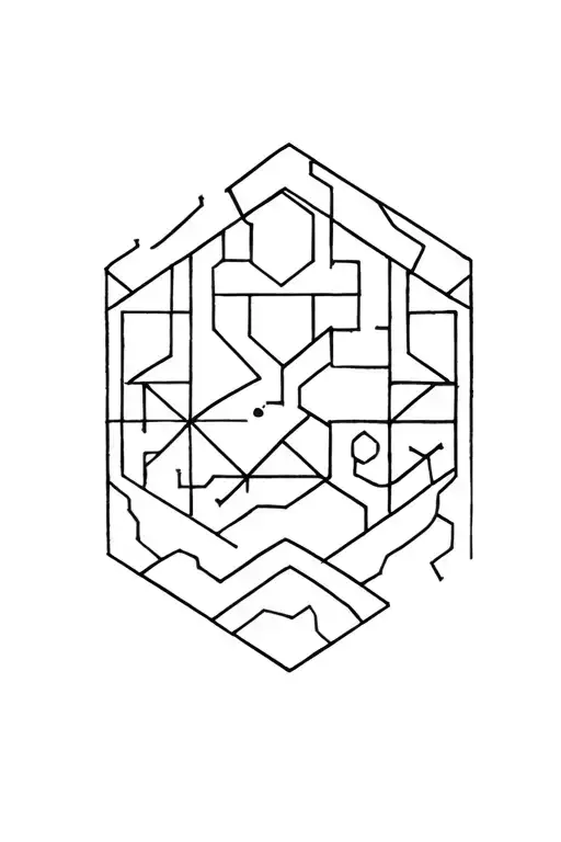 Hexagon Pattern Inspired With Geometrical Shapes And Numbers