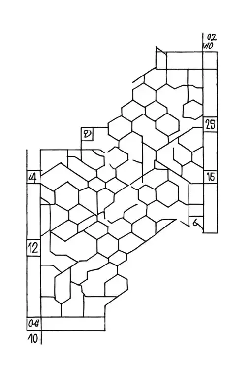 Hexagon Pattern Inspired With Geometrical Shapes And Numbers In A Straight Line