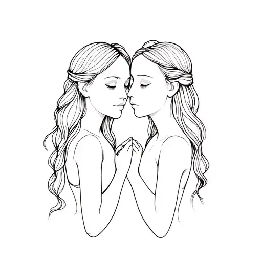 Sisters Faces Conjoined Holding Hands
