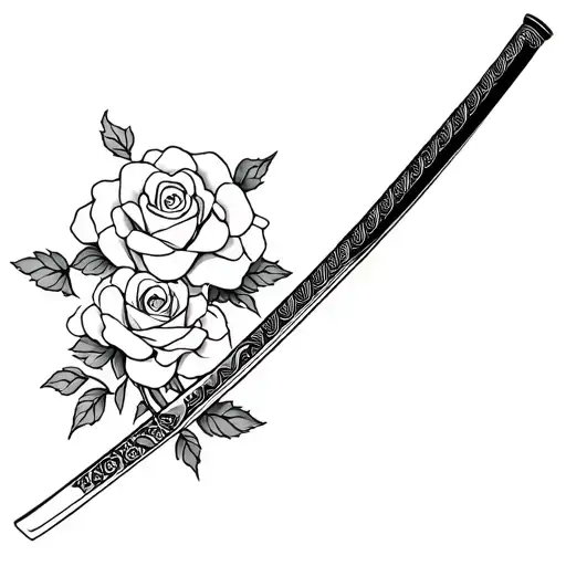 Katana With Roses