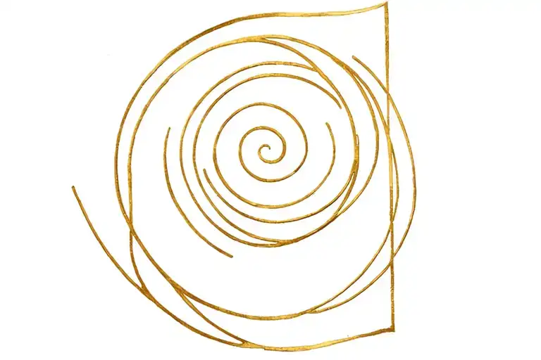 Minimal Line Art Golden Spiral In A Golden Rectangle