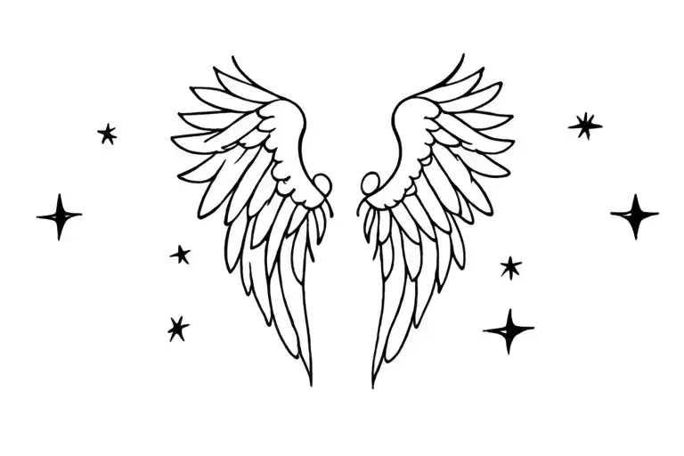 Angel Wings And Stars