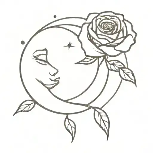 Moon And Rose
