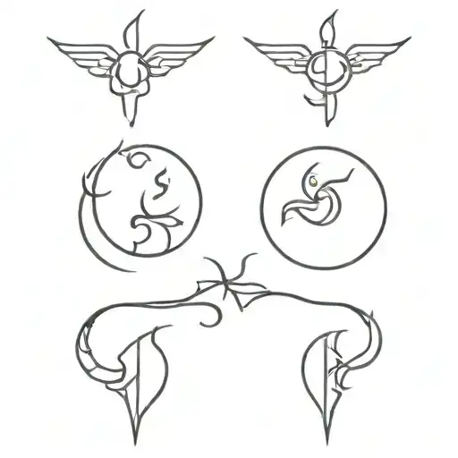 Couple Tattoo Of Both Scorpio And Sagittarius Zodiac Signs