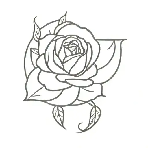 Half Moon With A Small Rose