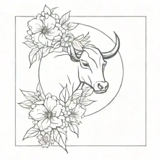 Taurus Zodiac Sign Mixed With Flora Mixed With Emotions