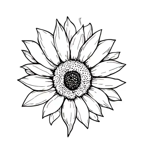 Simplistic Sunflower And Bee