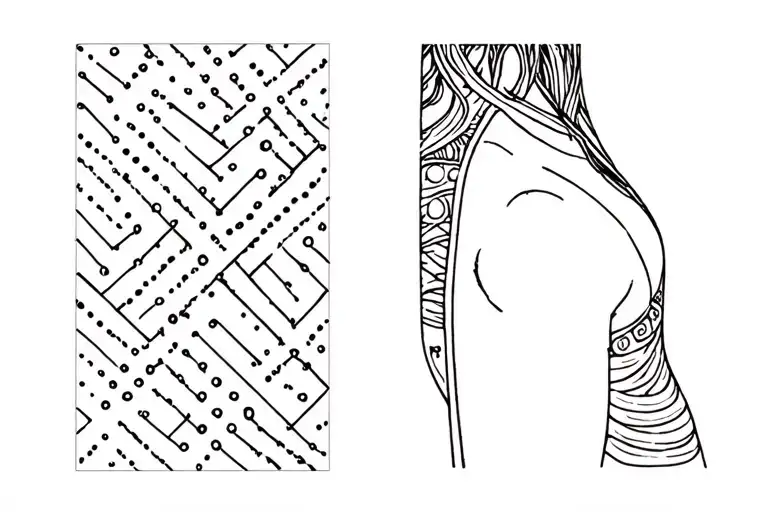 Line And Dotwork For Chest And Sternum