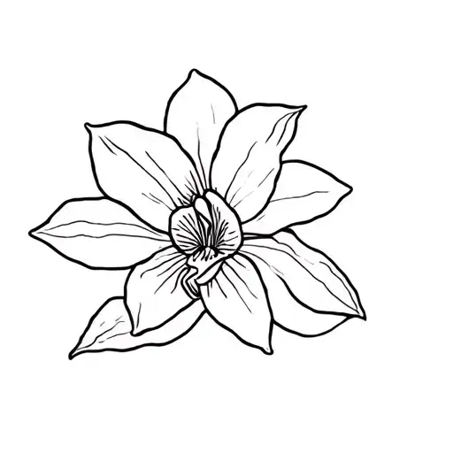 Orchid With Crescent Moon Rising