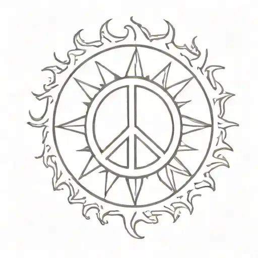 Sun With Peace Sign Inside
