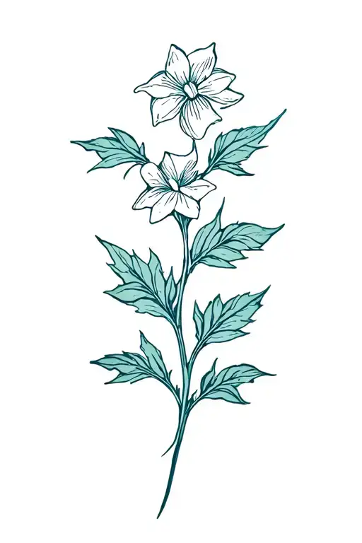 Many Bellflowers With Large Leaves