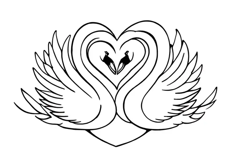 Swans Making A Heart