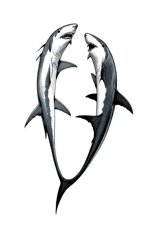 2 Sharks Chasing Each Other