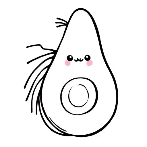 Clip Art Cute Avocado With Hula Skirt And Lays