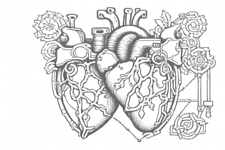 Anatomic Heart Inside Of A Lock Shaped Like