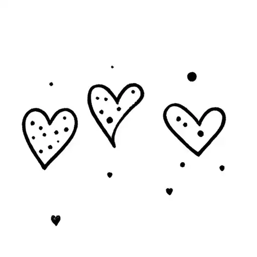 Three Heart Freckles In Different Shapes In Scattered Formation