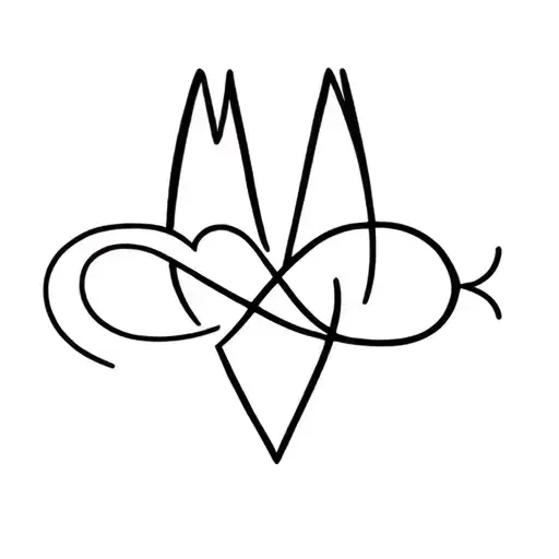 M Letter Combined With A Heart And A Infinity Symbol