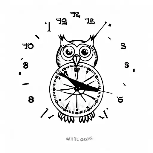 Owl With A Little Clock