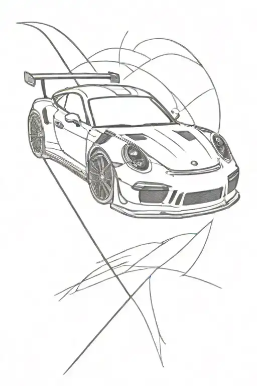 Simple Linework Of A 2024 Porsche Gt3 Rs