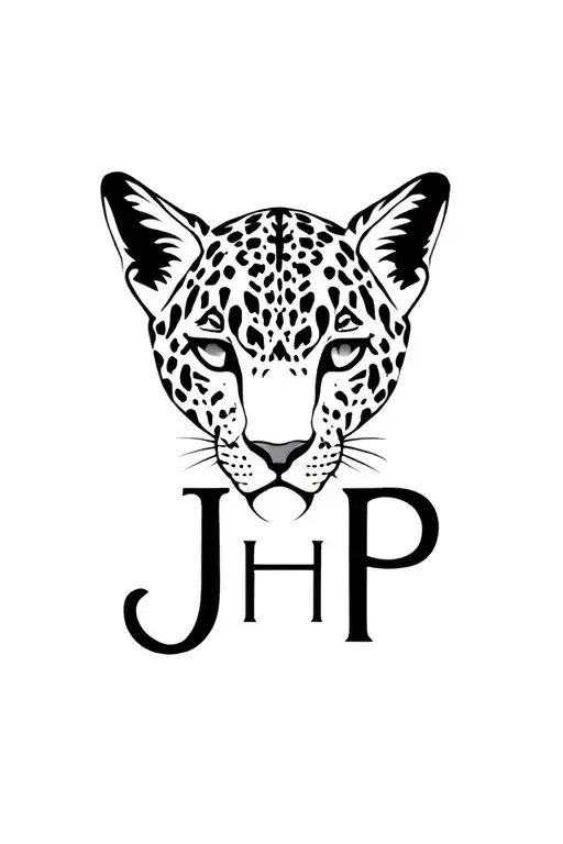 Initial J H P Intertwined Leopard Head