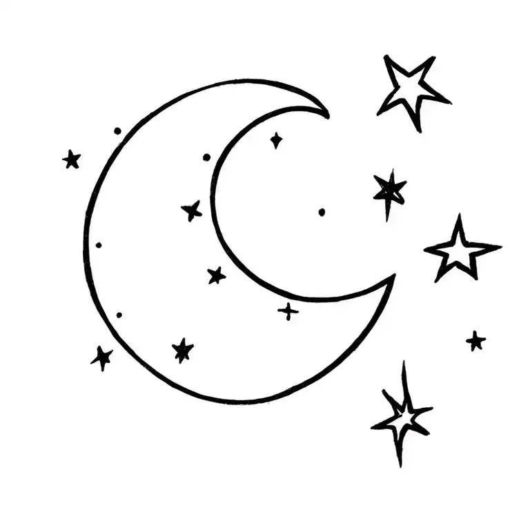 Cresent Moon And Stars Coming