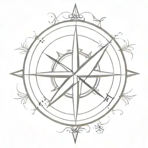 Compass And A Human Heart Design