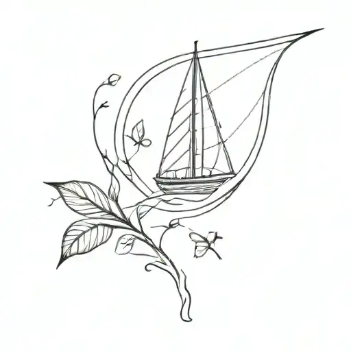 Sailboat With Maple Seed As Sails Moving