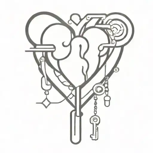 Human Heart Lock And Key