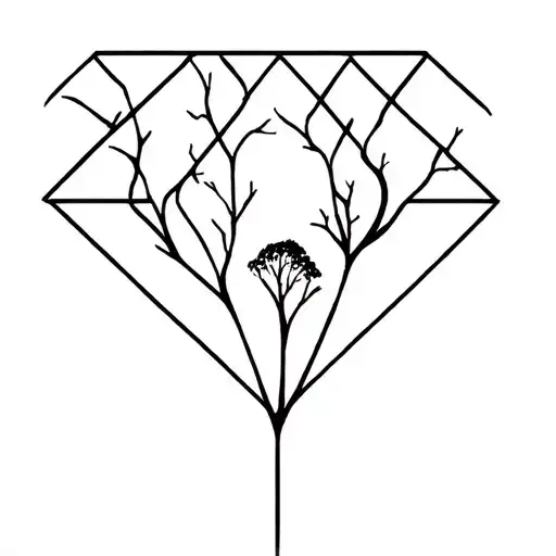 Diamond Shape With 4 Trees Inside 2 Large 2 Small