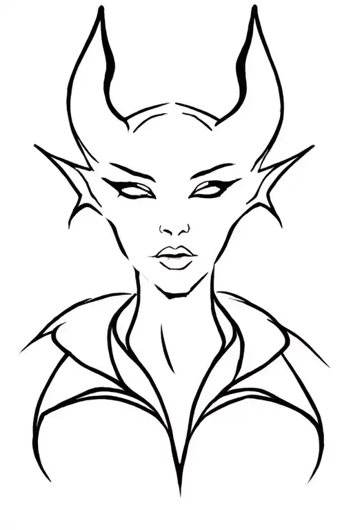 Maleficent Minimalist Tattoo Design