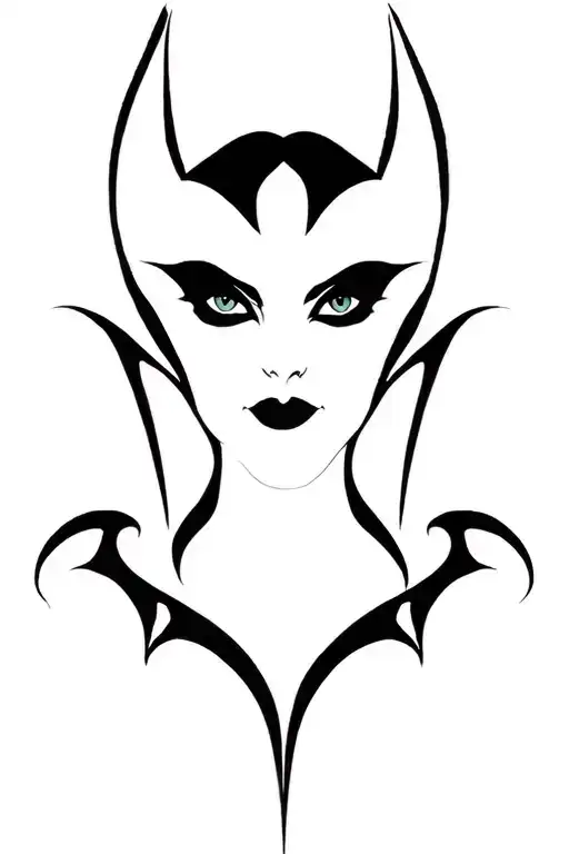 Maleficent Minimalist Tattoo Design