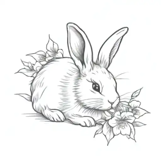 Fluffy Rabbit With Sakura