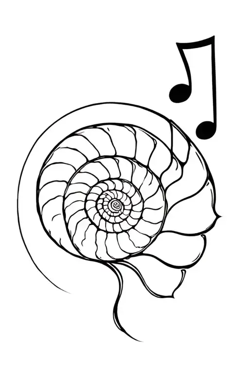 Nautilus Shell With Music Symbol Incorporated