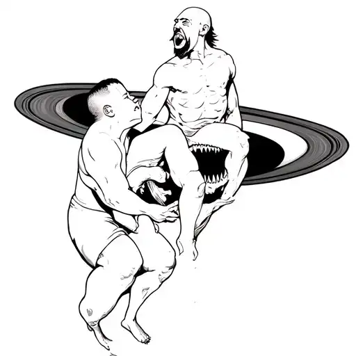 Saturn Devouring His Son But With Hank And Bobby Hill