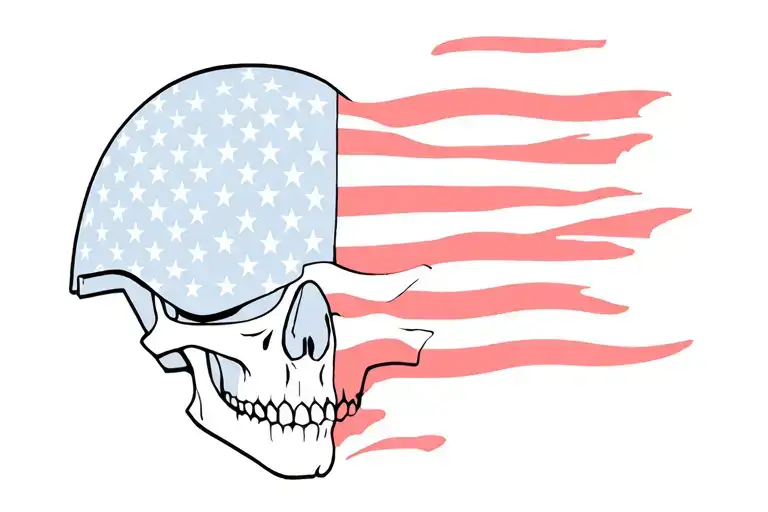 Soldier Skull With American Flag