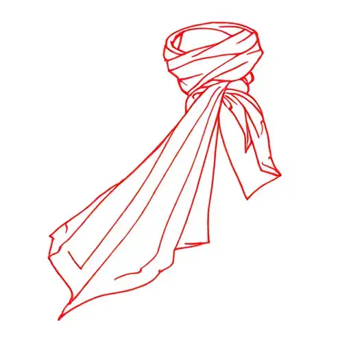 Red Fine Line Scarf Not Filled In