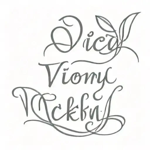 Write Name Tattoo Design Of Vicky And Divya In Cursive