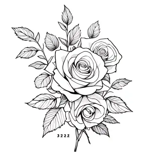 Bouquet Of Roses And The Number 322