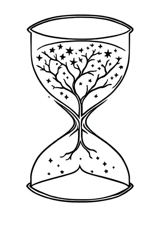 Tree Hourglass Filled With Stars