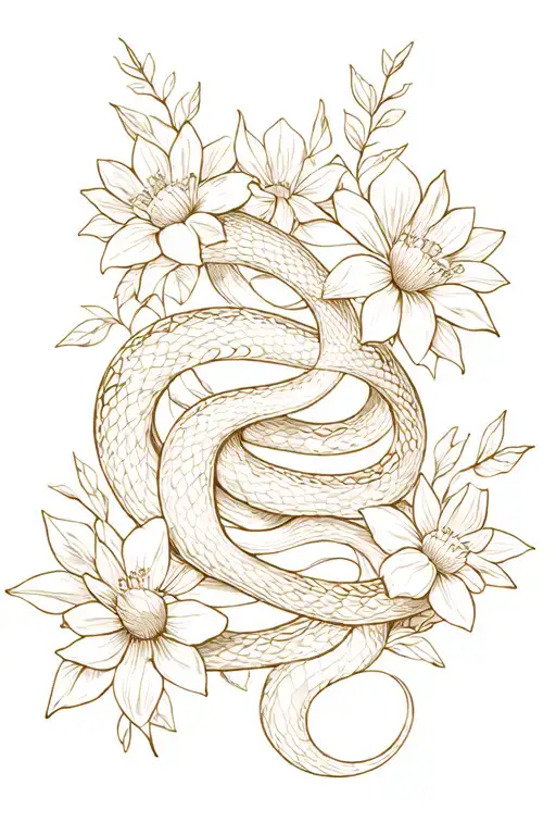Snake And Flowers Feminin