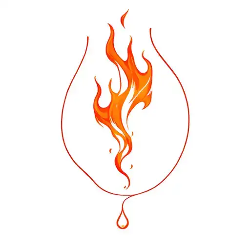 Flame And Drop Falling