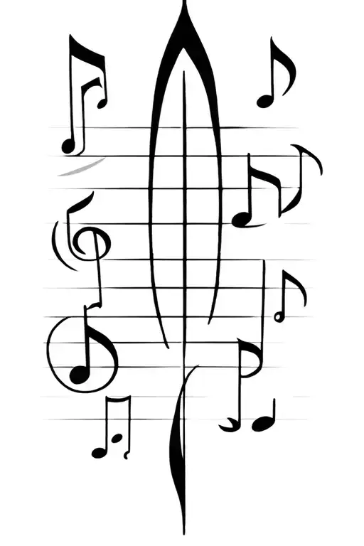 Viking Warrior Runes Forming Musical Notes