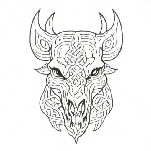 Celtic Boar Skull Angry
