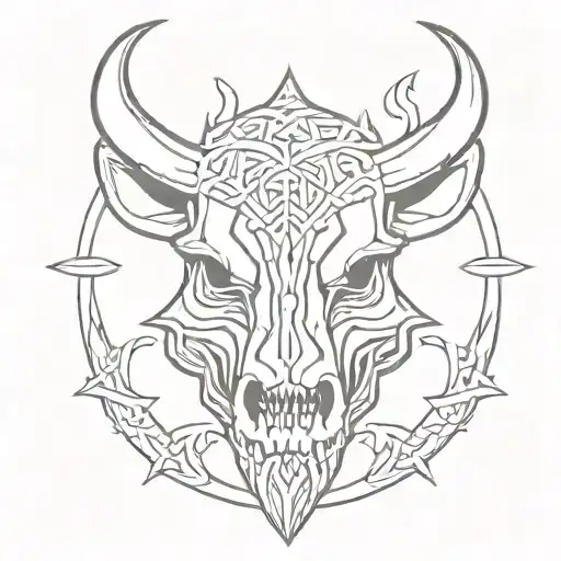 Celtic Boar Skull Angry