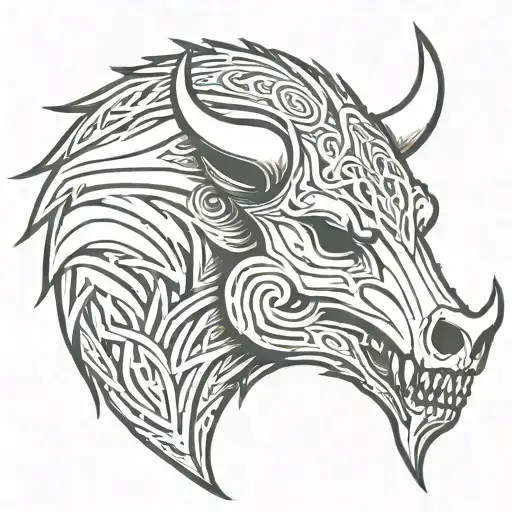 Celtic Angry Boar Skull Large Teeth