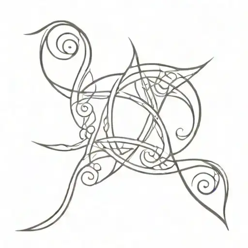 Trinity Knot With Vines Growing