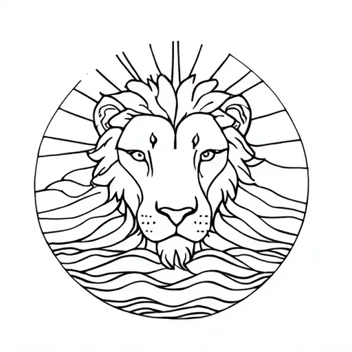 Cypress Tree - Lion Head - Sea Waves - Sun Setting